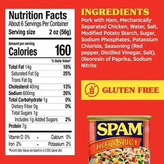 Spam Hot & Spicy, 12 Ounce Can 🌶️ (Pack of 5)