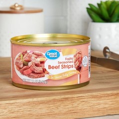 Great Value Fajita Seasoned Beef Strips in Sauce, 12 oz Can