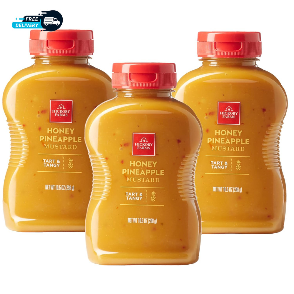 Honey Pineapple Mustard (10.5 Ounce Pack of 3) Gourmet Mustard