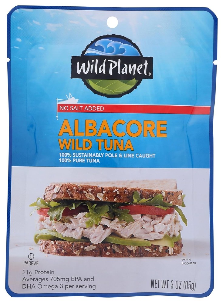 Wild Planet Wild Albacore Tuna, No Salt Added 3 Ounce