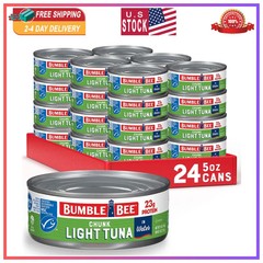 Bumble Bee Chunk Light Tuna In Oil 5oz Cans Pack of 24 Wild Caught Skipjack Tuna