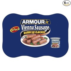 Armour Star Vienna Sausage Barbecue Flavored Canned Sausage 4.6 oz Pack of 6