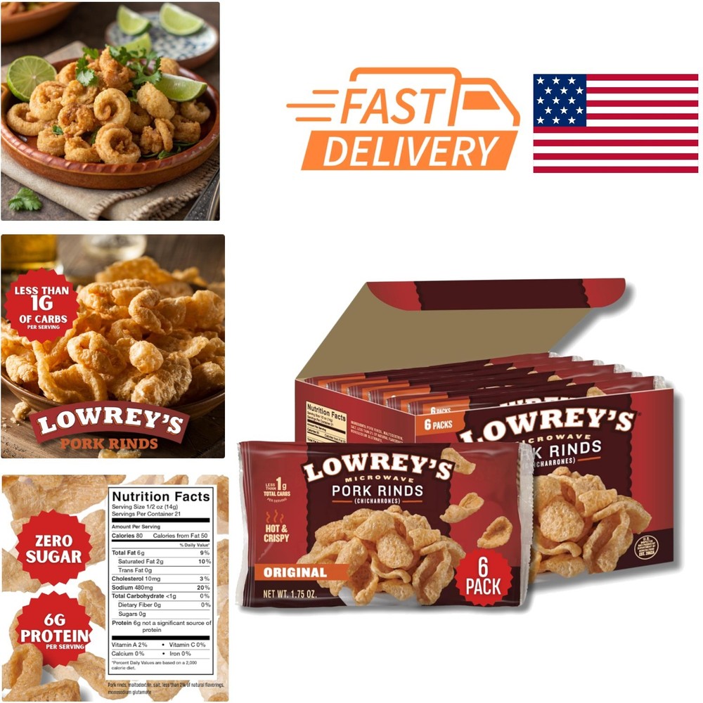 Guilt Free Pork Rinds Flavor 1.75 Ounce Pack of 6 Microwave Snack