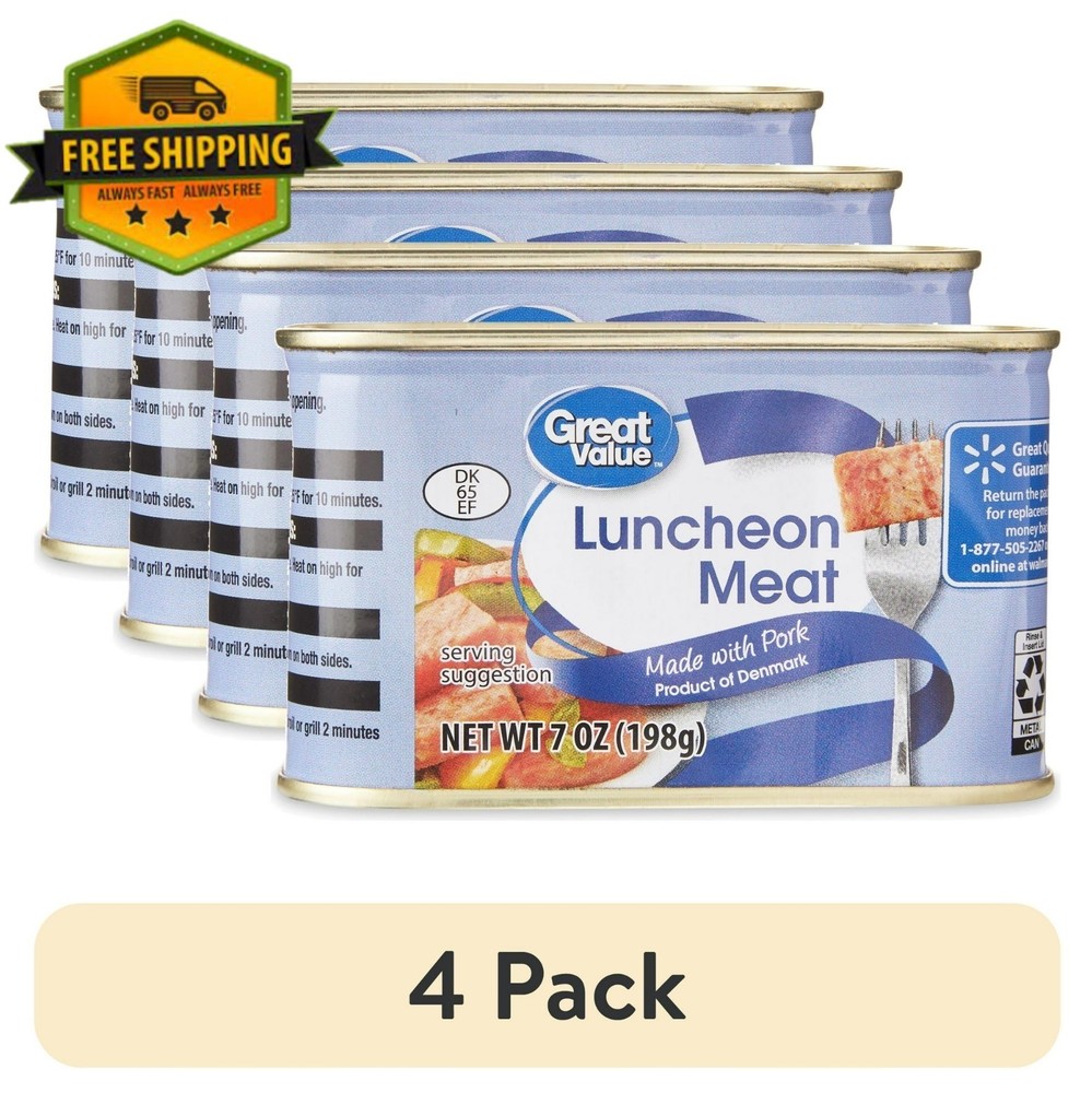 Great Value Luncheon Meat, 7 oz, 4 Pack