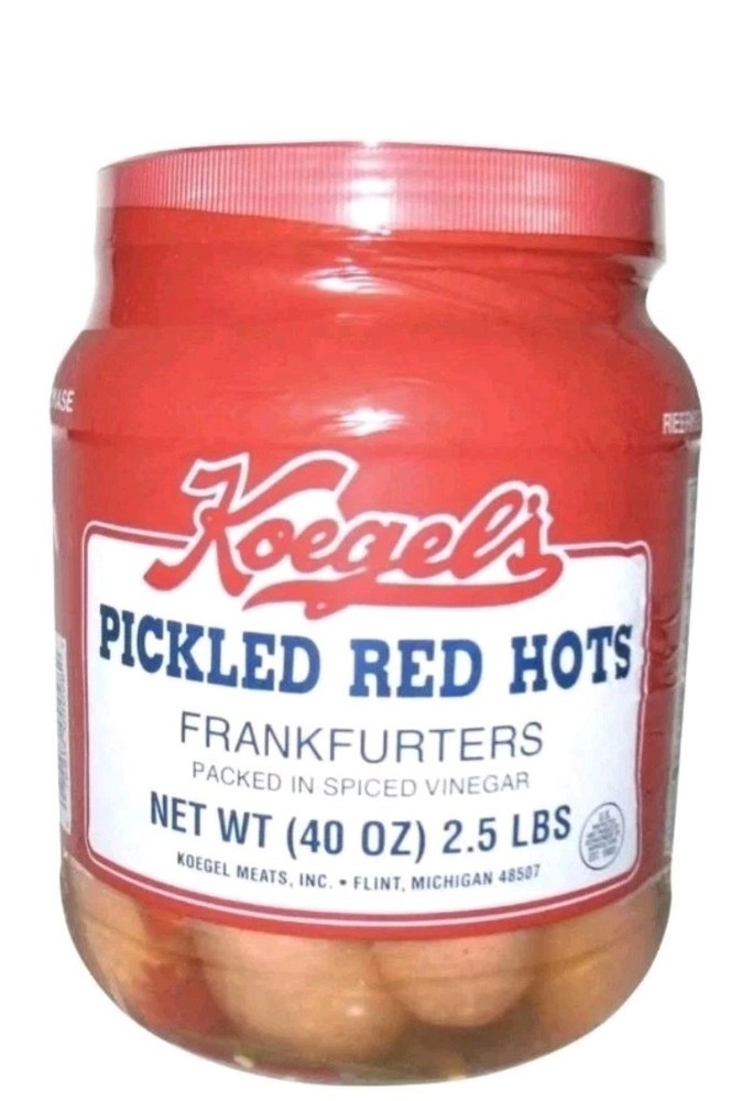 Koegel’s Pickled Red Hots Frankfurters Packed in Spiced Vinegar 2.5lb Jar