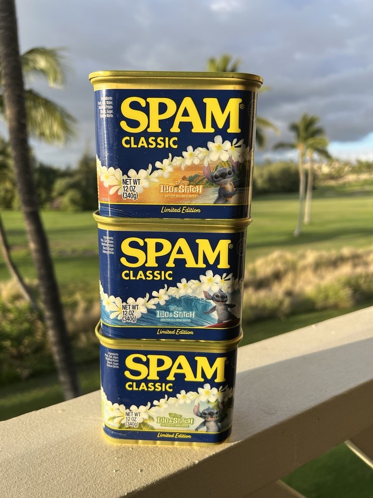 *NEW Disney Lilo & Stitch Limited Edition Set of 3 Spam Can Hula Lei Surfing