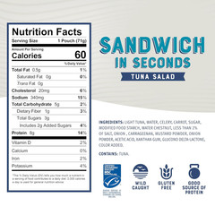 Sandwich in Seconds Tuna Salad, 2.5 Oz Pouches (Pack of 12) – Ready to Eat – Wil