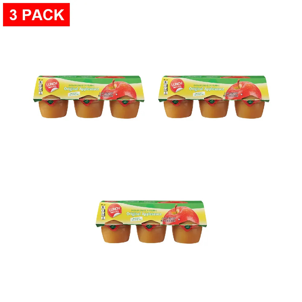 Lunch Buddies Original Applesauce Cups, 6 count – Pack of 3