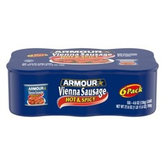 Armour Hot and Spicy Vienna Sausage, 4.6 Ounce [12-Cans]