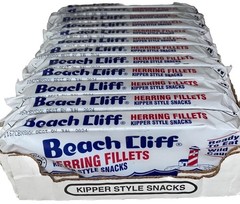12 CANS Beach Cliff Wild Caught Herring Kippered Snacks 3.53 Oz Can Sardines