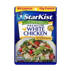 StarKist Less Sodium Premium White Chicken – 2.6 oz Pouch, 12- Pack, Free Ship