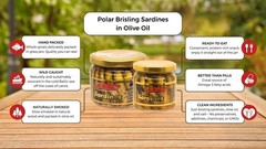 MW Polar Naturally Alder Wood Smoked Brisling Sardines 6.5 Ounce (Pack of 6)