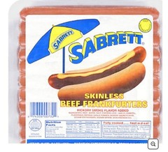 Sabrett- Beef Skinless Sausage – 5 LBS (3.2 oz each),
