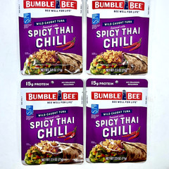 Bumble Bee Spicy Thai Chilli Seasoned Tuna Wild Caught Gluten Free Pack of 4