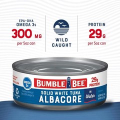 Bumble Bee Solid White Albacore, Tuna in Water 5 Oz Can Pack of 24 Wild Caught