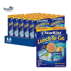 Lunch-To-Go Mix Your Own Tuna Salad, Chunk Light Tuna Pouch, 4.5 Ounce Kit, 12 P
