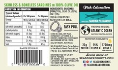 Season Skinless & Boneless Sardines in Olive Oil, 12-count, Total 52.5 oz