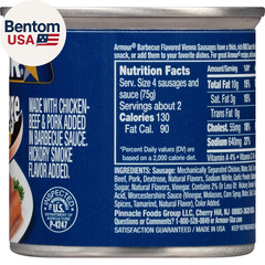 Star Vienna Sausage, BBQ Flavored, Ready to Eat Canned Sausage, 7G Protein per S