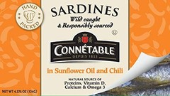 Sardines | Connetable | Sardines in Sunflower oil and Chili | 4.375 Ounce | P…