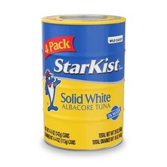Starkist Solid White Albacore Tuna In Water 25% Less Sodium, 5 oz, 4 Cans