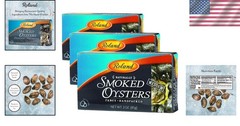 Cherrywood Smoked Oysters in Oil, Wild Caught, 3oz x 3