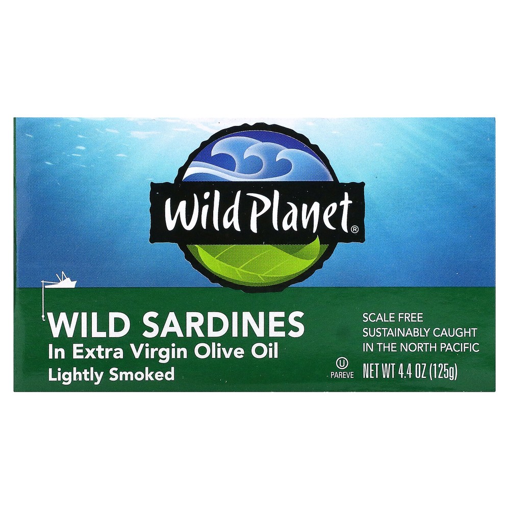 Wild Planet, Wild Sardines In Extra Virgin Olive Oil, Lightly Smoked, 4.4 oz