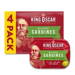 Wild Caught Norwegian Sardines in Extra Virgin Olive Oil 4-Pack, 3.75 oz