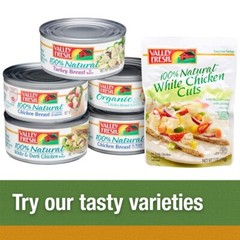 Valley Fresh 100% Natural Canned White Chicken Breast in Broth 4-10oz Cans NEW