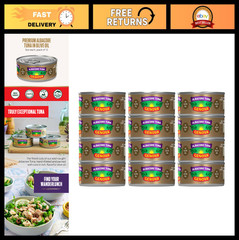 Premium Albacore Tuna in Olive Oil, Wild Caught, Solid White, 5 oz Cans, 12 Pack