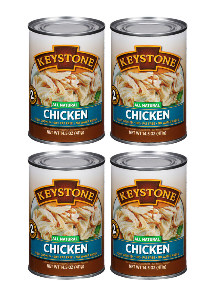 4 Cans – Keystone All Natural Chicken 14.5oz ✅No Preservative Fully Cooked Food✅