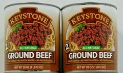 (2) KEYSTONE GROUND BEEF **ALL NATURAL – NO PRESERVATIVES – FULLY COOKED** 28 oz