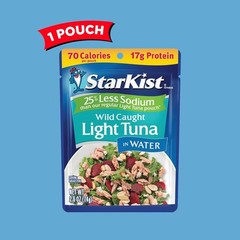 Reduced Sodium Wild Caught Tuna Pouch – 2.6oz Ready-to-Eat Protein Snack