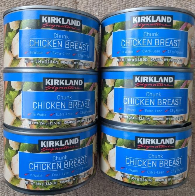 6 Cans Kirkland Signature Chunk Chicken Breast in Water Extra Lean- 12.5 oz Can