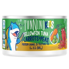 (3 pack) Tonnino Premium Yellowfin Tuna chunks with carrots, 3.7 oz, Can