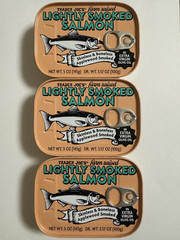 Pack-3 Trader Joe’s Light smoked Salmon Skinless Boneless in Olive Oil 5 oz Each