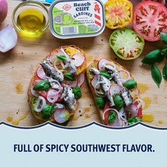 Beach Cliff Wild Caught Sardines in Soybean Oil with Hot Green Chilies, 3.75 …