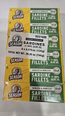 Season Sardine Fillets in Olive Oil WILD CAUGHT 4x rich Omega-3 (Pack of 4)