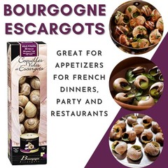 Burgundy French Escargot Set – 24 Unattached Snail Shells and Snail Meat