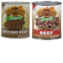 (8 Cans – 4 of Each) Keystone All Natural Ground Beef + Beef 28oz Camping Food✅