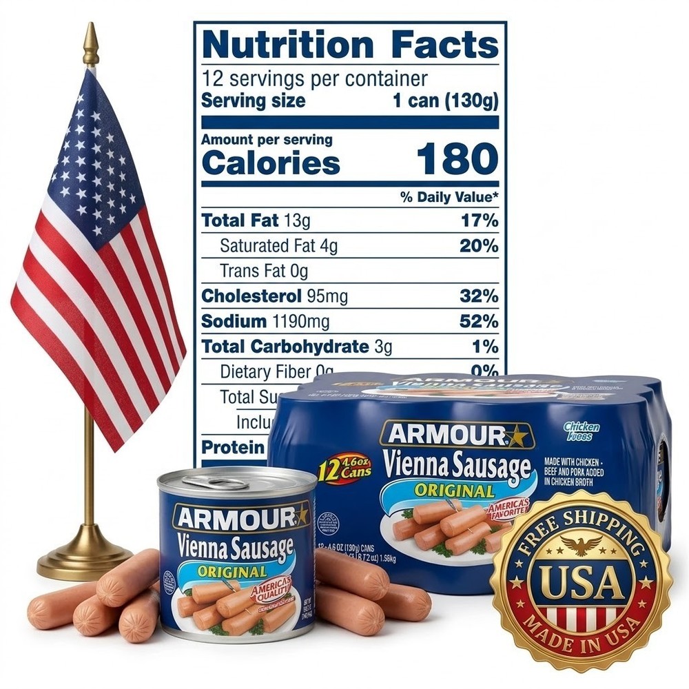 (12 Cans) Armour Original Vienna Sausage 4.6 oz