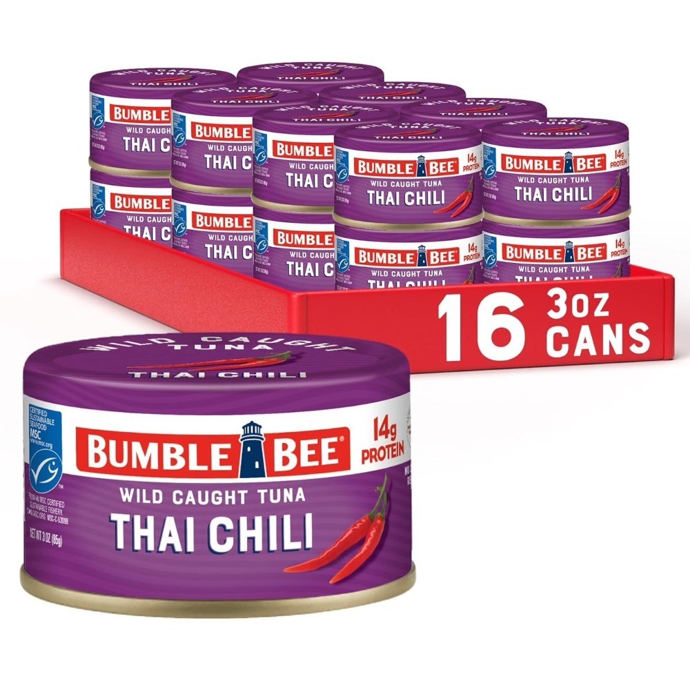(16 pack) Thai Chili Flavored Light Tuna, Wild Caught, Gluten Free, 14g Protein