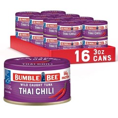 (16 pack) Thai Chili Flavored Light Tuna, Wild Caught, Gluten Free, 14g Protein
