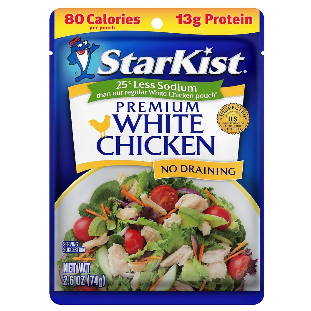 Pollo Blanco Premium Con Menos Sodio – 2.6 Oz Bolsa (Paquete De 12)