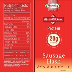 Sausage Hash 14 oz – 12 Pack, Ready to Eat, Convenient Meal, Breakfast Essential