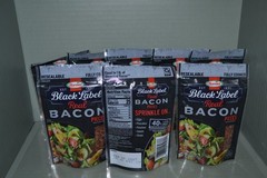 (8) Hormel Black Label Fully Cooked 100% Real Chopped Bacon,2.8 oz, Exp. 02/27