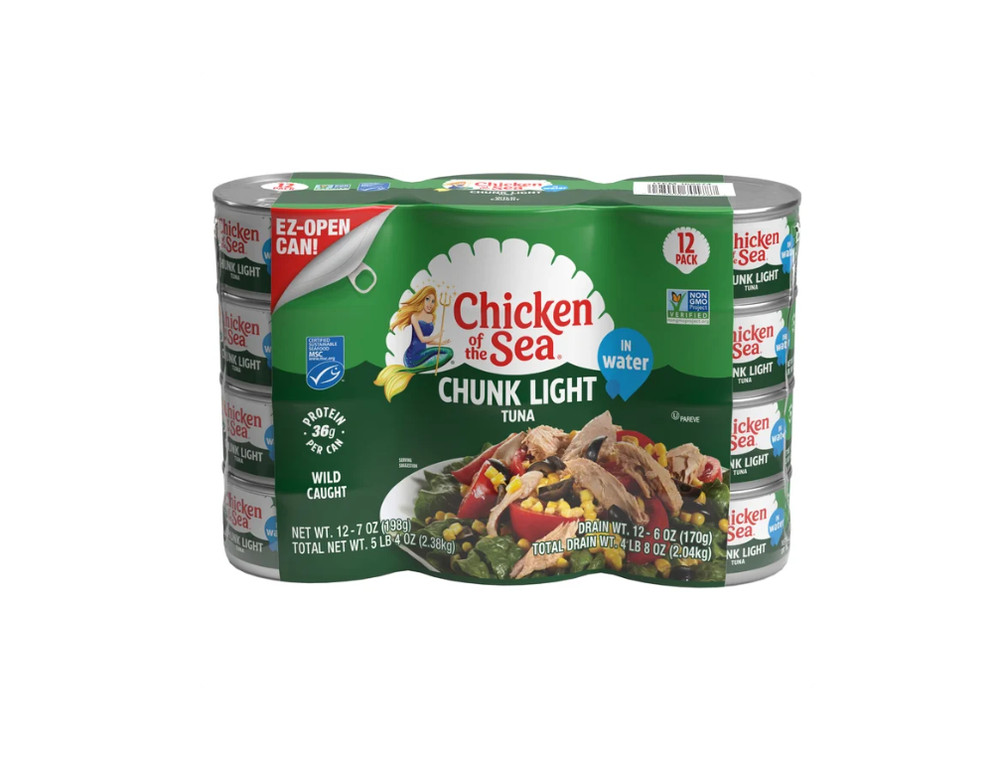 Chicken of the Sea Chunk Light Wild Caught Tuna in Water 12 x 7 Oz EXP 05/2027
