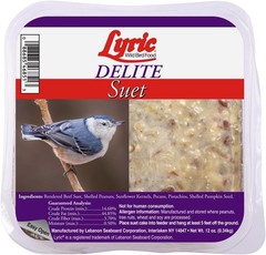 Lyric Delite High Protein Wild Bird Seed Suet Cakes for Wild Birds, 12 oz. (12 P