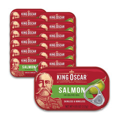 Salmon in Olive Oil Skinless Boneless Canned Fish 4.05 Oz 12 Pack