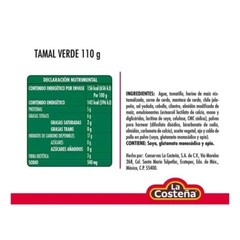 5X TAMALES VERDES DE PUERCO – Green Tamales w/Pork – 110g Each One (Pack of 5)