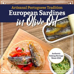 Artisanal Sardines 12pk Olive Oil, Wild Caught Portugal, 21g Protein, Paleo Diet